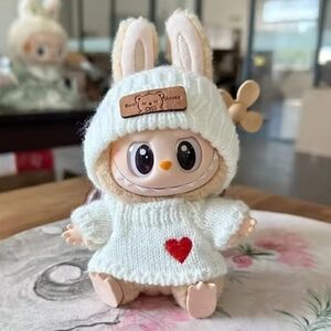 Bear Love Sweater Clothing Outfit For Labubu, Doll Is Not Included